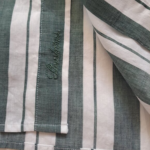 NEW Stenstroms Striped Green Button Down Linen Cotton Dress Shirt Size L - Picture 11 of 16
